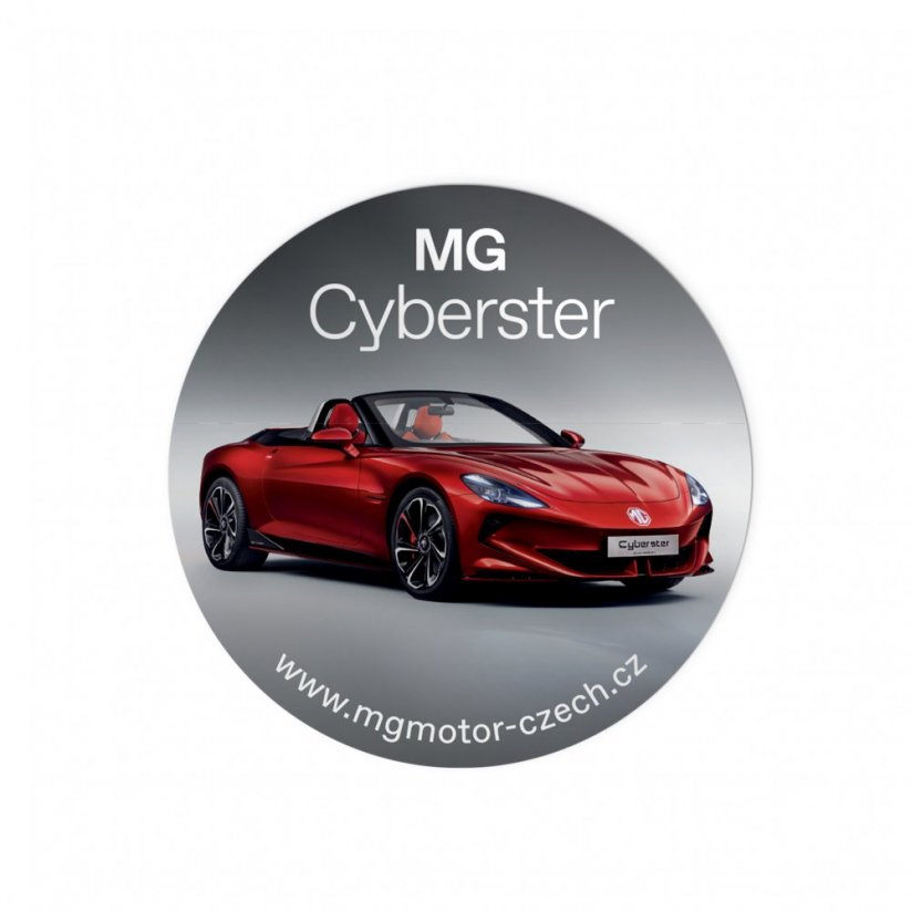 Samolepka MG Cyberster – kulatá, 7 cm